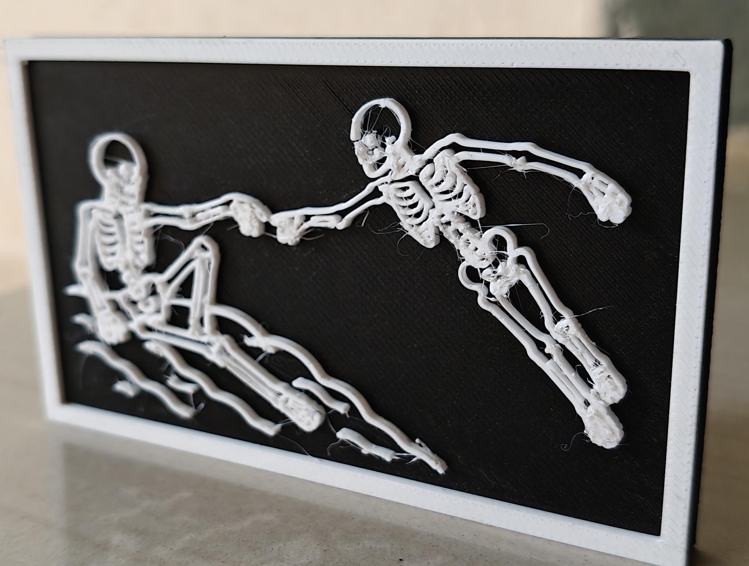 Skeleton Creation of Adam Desk Decor Plate | Macabre Renaissance Art, Gothic Gift