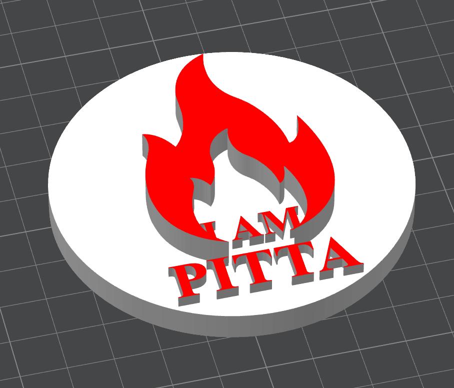 Custom Ayurvedic "Pitta Prakriti" Dual-Tone Badge | Wellness Professional ID Accessory | Personalized Dosha Personality Gift