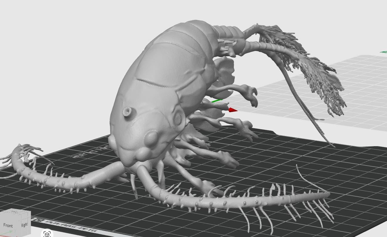 Copepod Crustacean Model | Marine Plankton Sculpture | Biology Replica | Gift for Medical