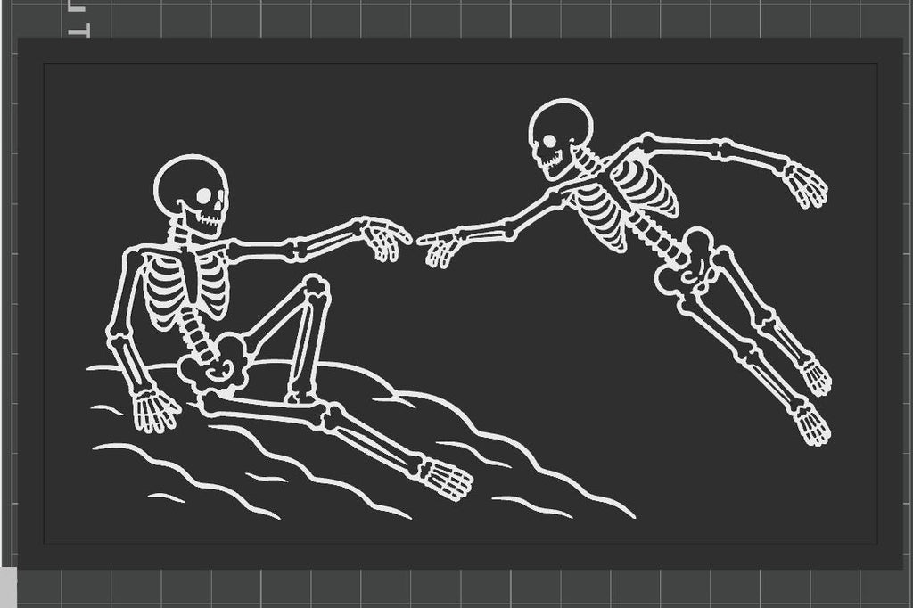 Skeleton Creation of Adam Desk Decor Plate | Macabre Renaissance Art, Gothic Gift