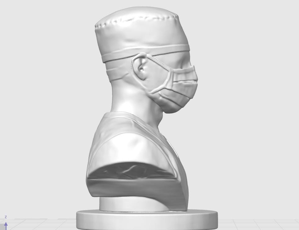 Miniature Surgeon Bust | Operative Professional Desk Decor | Surgical Specialist Sculpture | Residency & Fellowship Graduation Gift