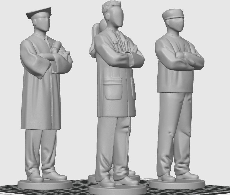 Custom Medical Professional Miniature Statue | Doctor, Nurse, Graduate Desktop Sculpture Gifts