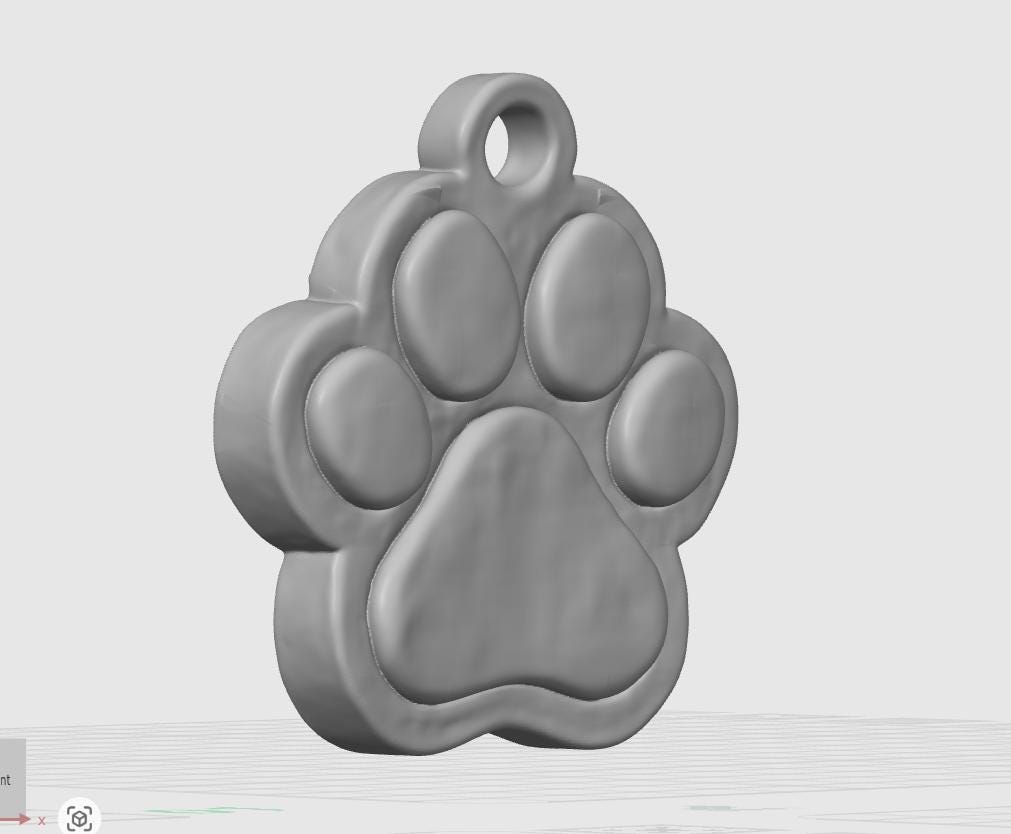 70mm Bold 3D Paw Print Keychain | Pet Lover Memorial Bag Tag | PLA Sculpture