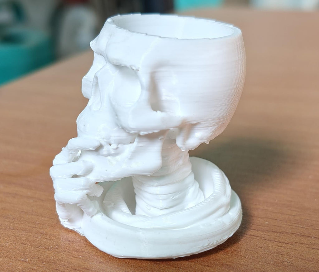 Thinking Skull Organizer Planter | Gothic Pen Holder, Dark Academia Decor (120mm-150mm)