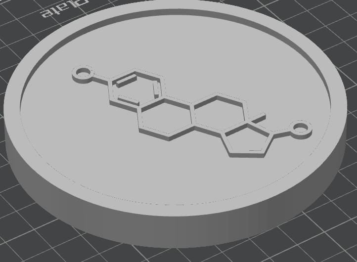 Estrogen Molecule Coaster Set | Pack of 5 | 100mm Heat-Resistant PETG