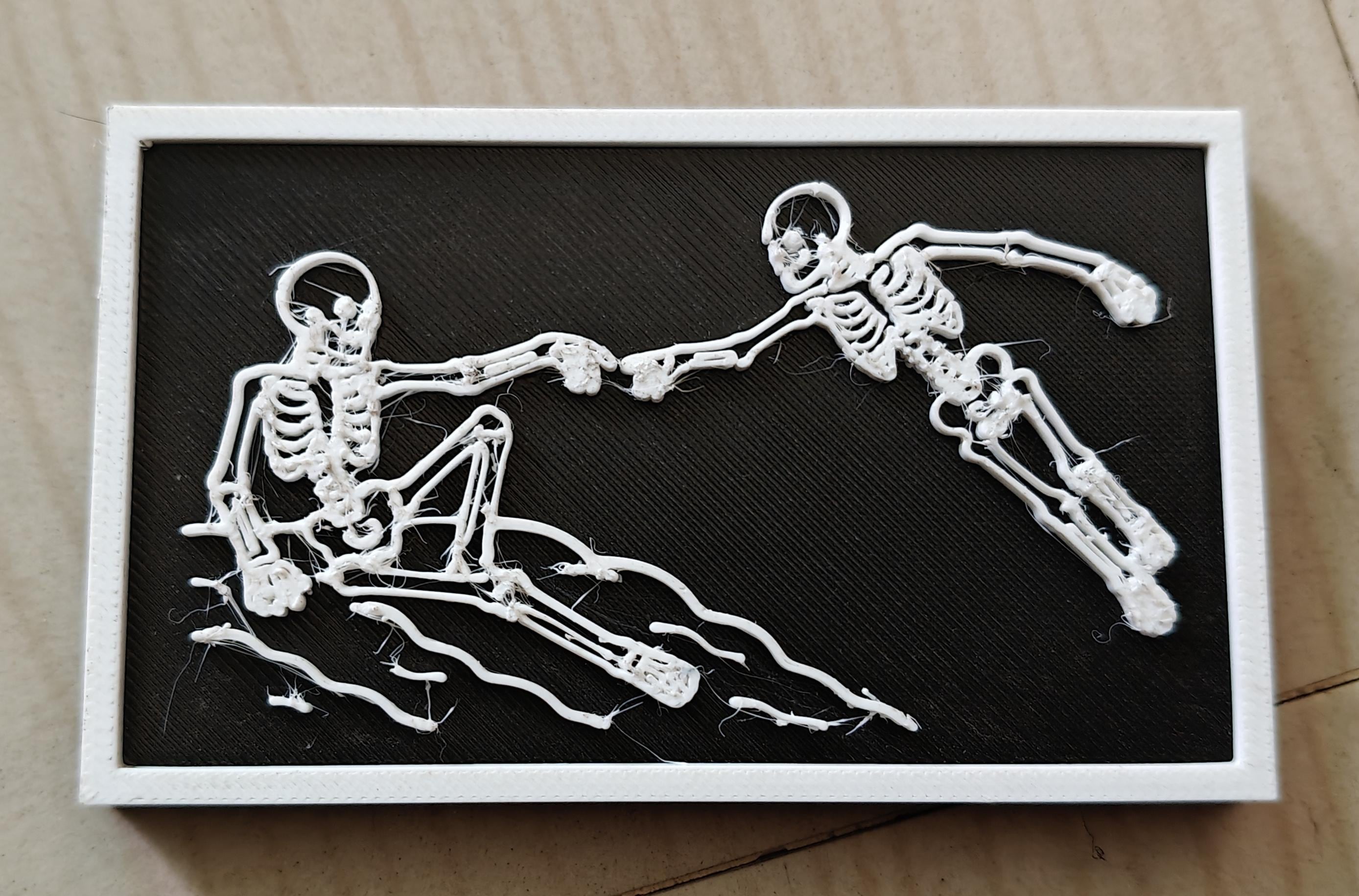 Skeleton Creation of Adam Desk Decor Plate | Macabre Renaissance Art, Gothic Gift