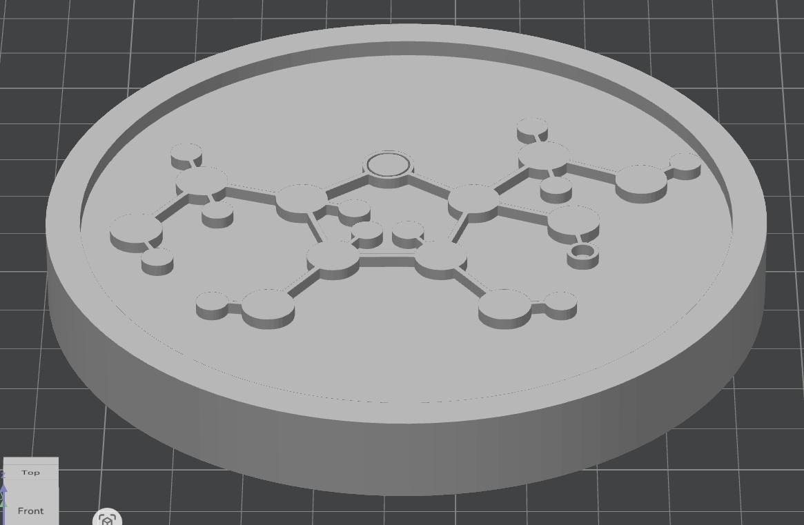 Fructose Molecule Coasters | PETG Science Decor, Pack of 5