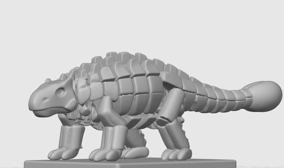 Minimalist Ankylosaurus Skeletal Model | HD Armored Dinosaur Sculpture | Paleontology Desk Decor | Museum-Style Prehistoric Collectible
