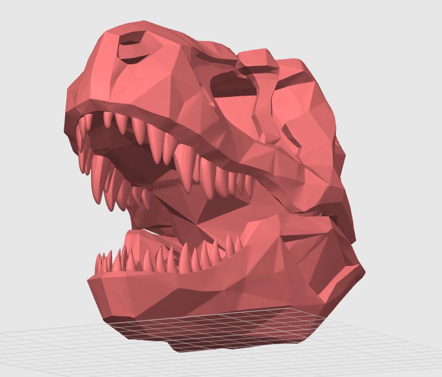 Geometric T-Rex Skull | Low Poly Dinosaur Art | Prehistoric Desk Decor | Modern T-Rex Fossil Sculpture
