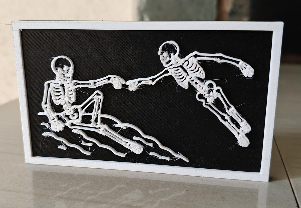 Skeleton Creation of Adam Desk Decor Plate | Macabre Renaissance Art, Gothic Gift