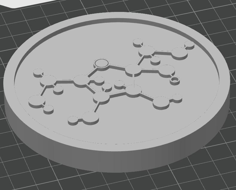 Fructose Molecule Coasters | PETG Science Decor, Pack of 5