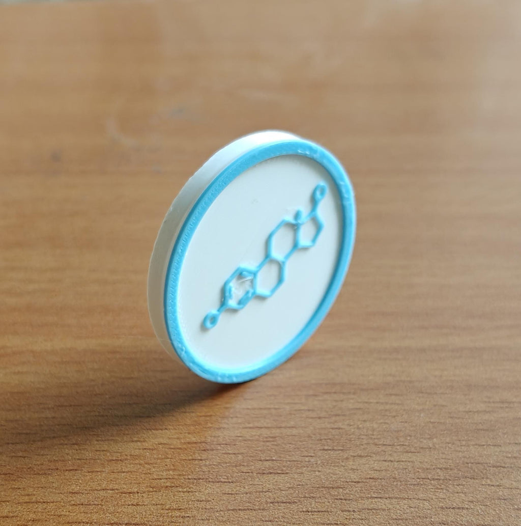 Estrogen Molecule Coaster Set | Pack of 5 | 100mm Heat-Resistant PETG
