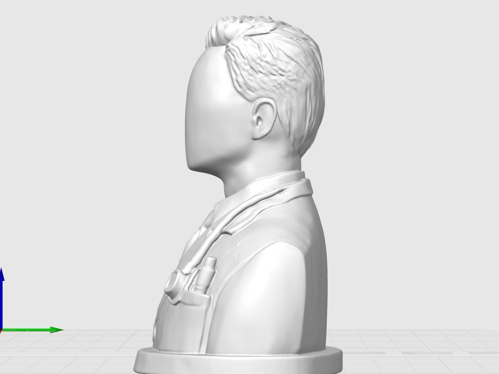100mm Doctor Bust | Medical Professional Desk Decor, Physician Sculpture
