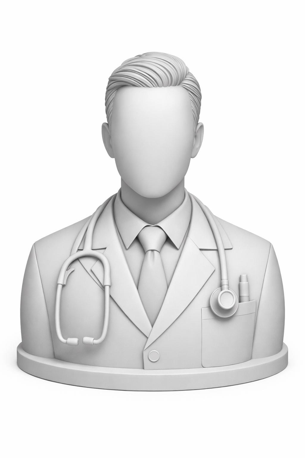 100mm Doctor Bust | Medical Professional Desk Decor, Physician Sculpture