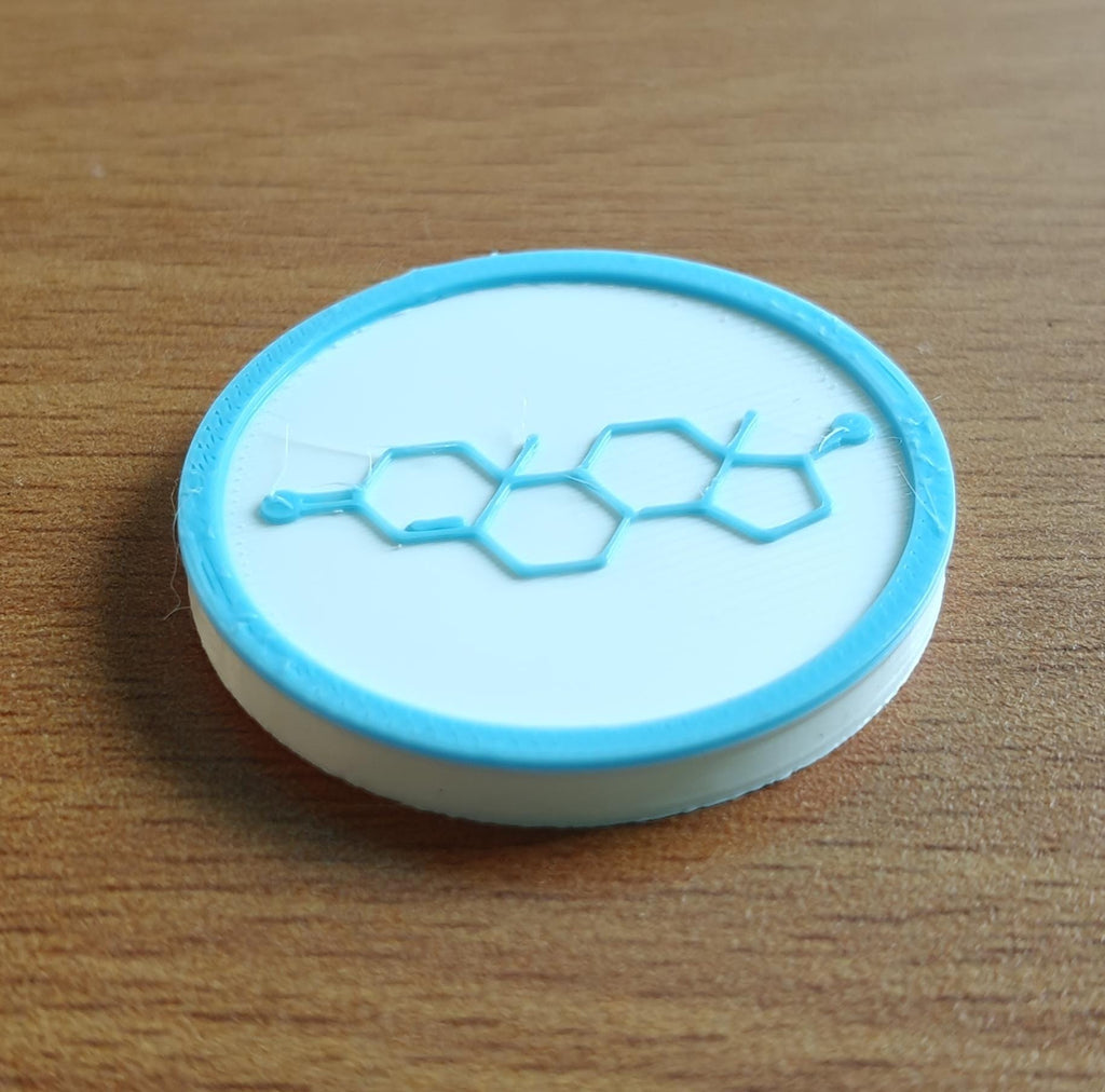 Testosterone Molecule Coasters | Heat-Resistant PETG | Medical Office Decor Set