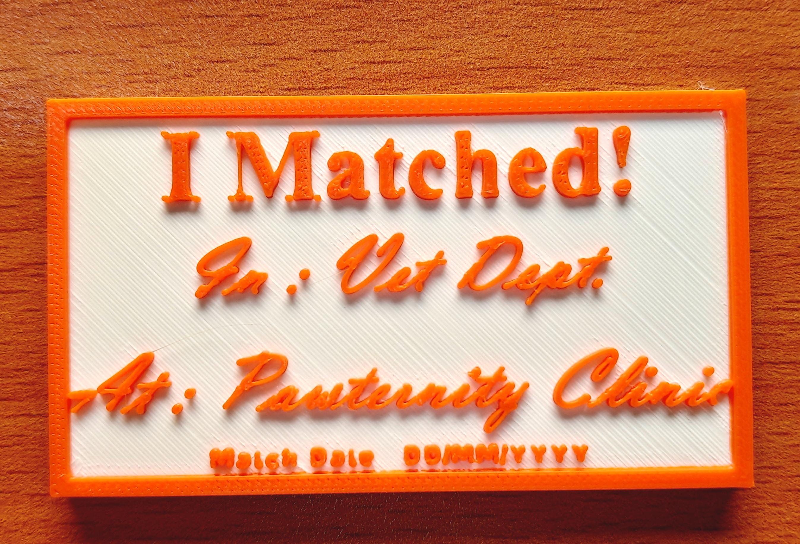 Personalized Match Day Sign | Future Doctor Photo Prop (2026)