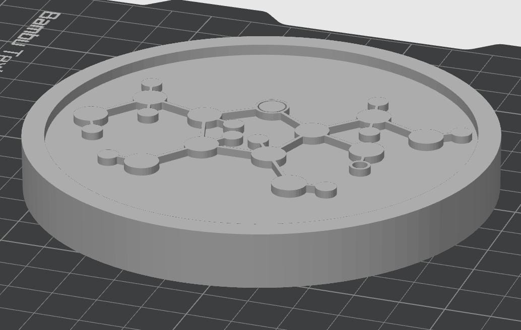 Fructose Molecule Coasters | PETG Science Decor, Pack of 5