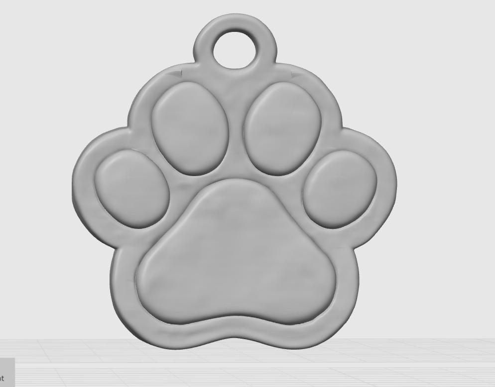 70mm Bold 3D Paw Print Keychain | Pet Lover Memorial Bag Tag | PLA Sculpture