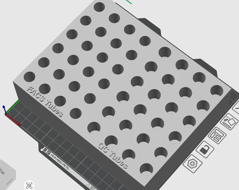 24-Slot FACS & QC Tube Holder | Chemically Resistant PETG Lab Rack