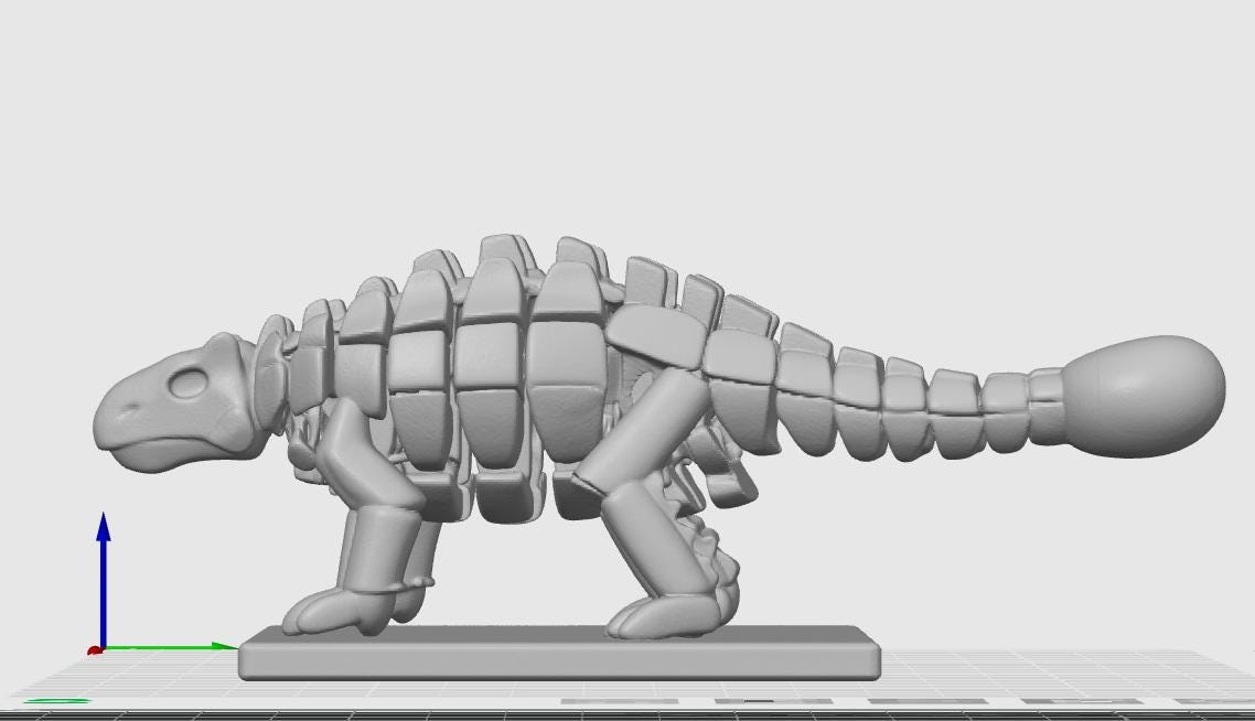 Minimalist Ankylosaurus Skeletal Model | HD Armored Dinosaur Sculpture | Paleontology Desk Decor | Museum-Style Prehistoric Collectible