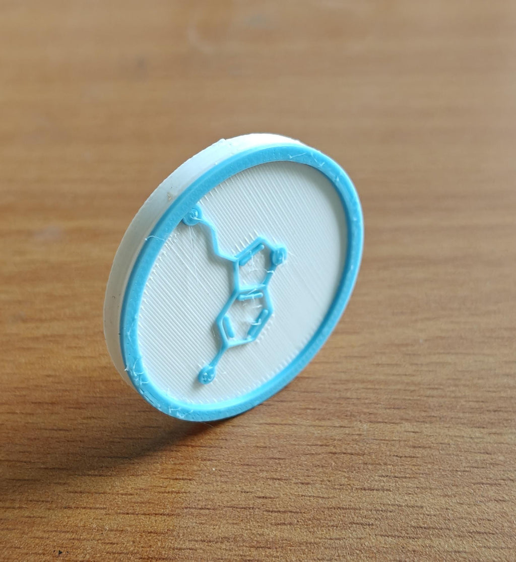 Seratonin Molecule Coaster Set | Pack of 5 | 100mm Heat-Resistant PETG