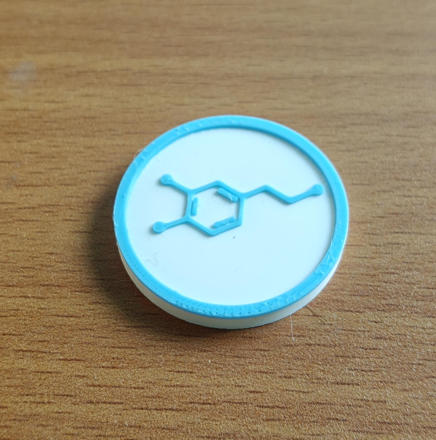 Dopamine Molecule Coaster Set | Pack of 5 | 100mm Heat-Resistant PETG