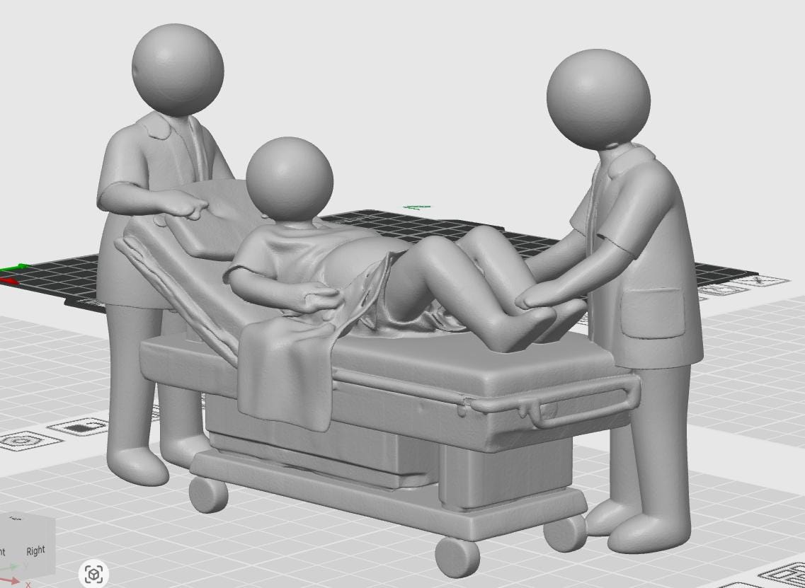 150mm Medical Specialty Diorama | Healthcare Scene Miniature | Professional Medical Gift