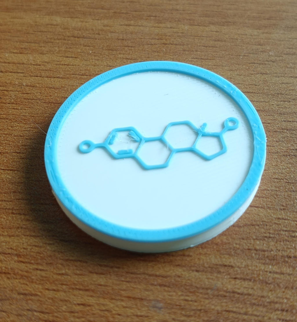Estrogen Molecule Coaster Set | Pack of 5 | 100mm Heat-Resistant PETG