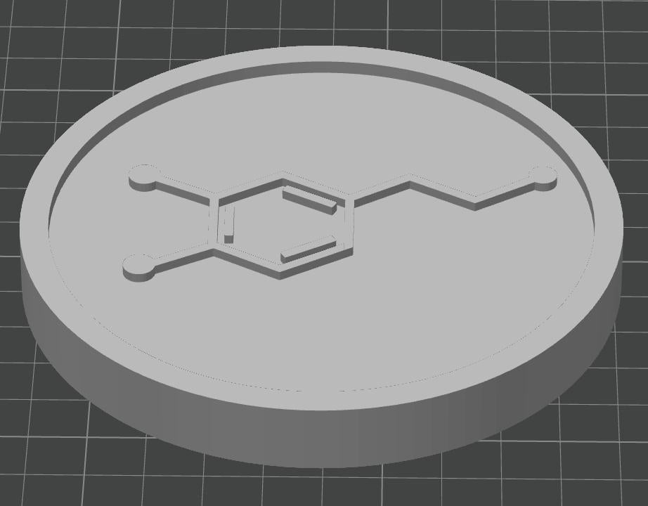 Dopamine Molecule Coaster Set | Pack of 5 | 100mm Heat-Resistant PETG
