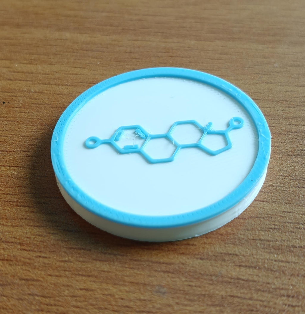 Estrogen Molecule Coaster Set | Pack of 5 | 100mm Heat-Resistant PETG