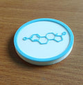 Estrogen Molecule Coaster Set | Pack of 5 | 100mm Heat-Resistant PETG