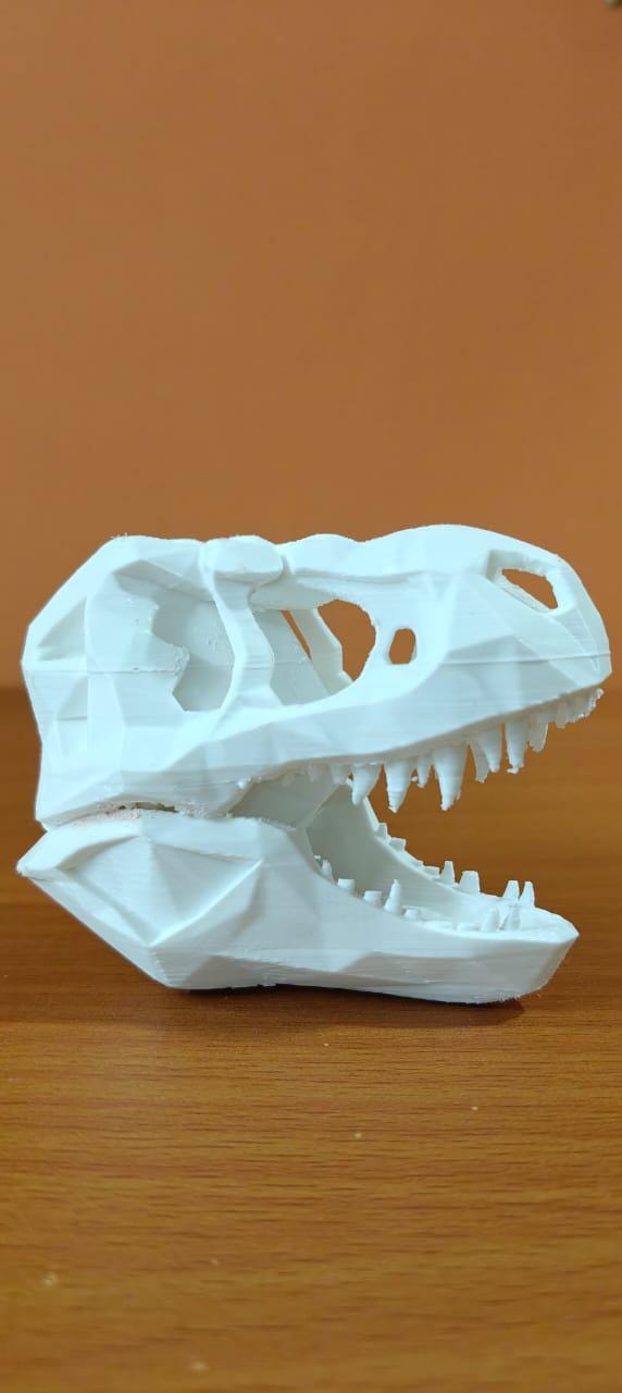 Geometric T-Rex Skull | Low Poly Dinosaur Art | Prehistoric Desk Decor | Modern T-Rex Fossil Sculpture