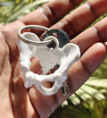 Anatomical Pelvis Keychain | 50mm Skeleton Accessory | OB-GYN & Midwife Gift | Detailed Miniature Osteology Model