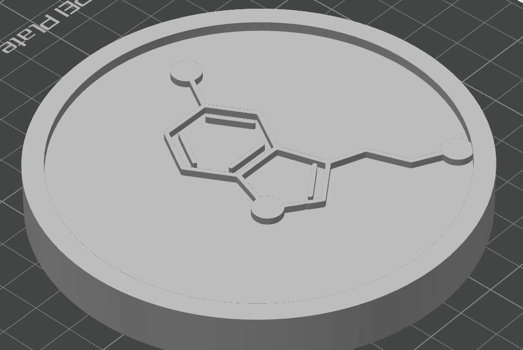 Seratonin Molecule Coaster Set | Pack of 5 | 100mm Heat-Resistant PETG