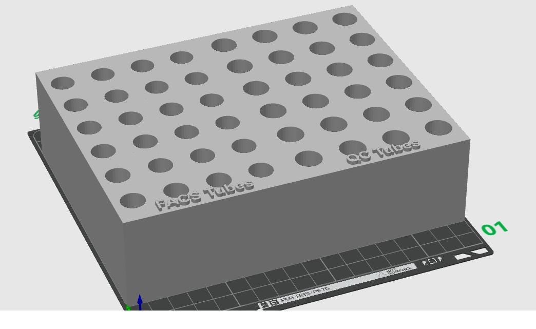24-Slot FACS & QC Tube Holder | Chemically Resistant PETG Lab Rack
