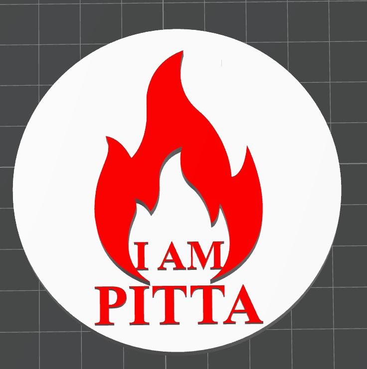 Custom Ayurvedic "Pitta Prakriti" Dual-Tone Badge | Wellness Professional ID Accessory | Personalized Dosha Personality Gift