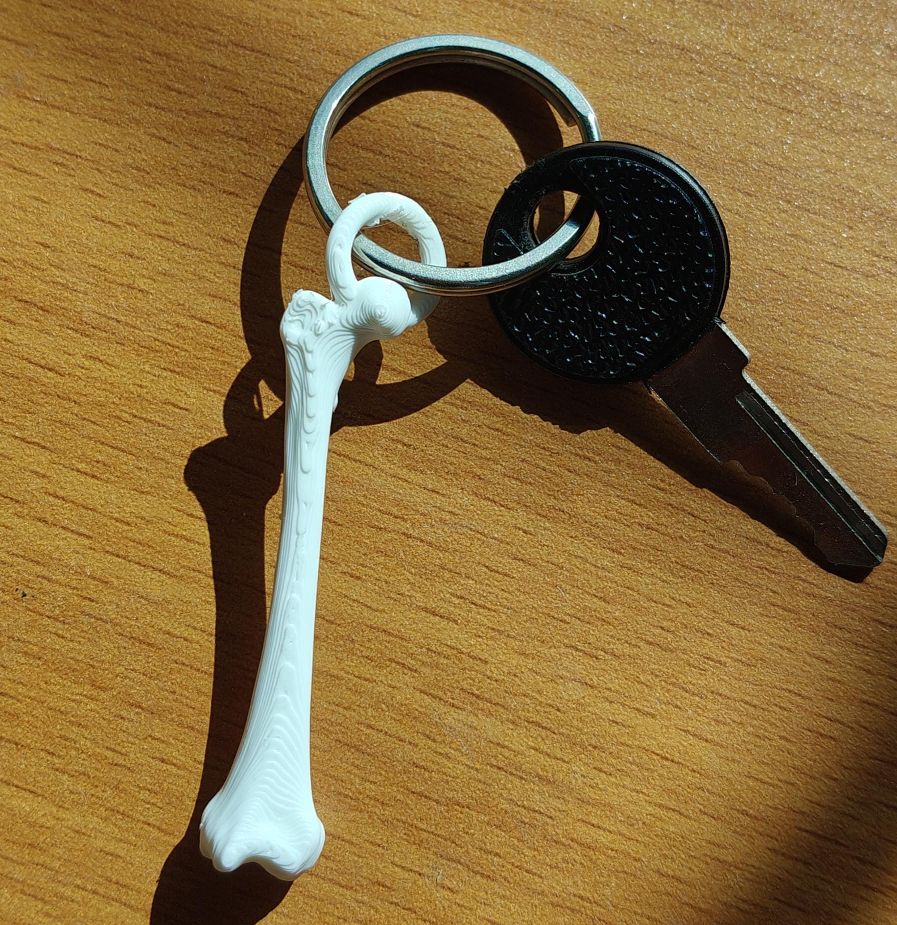 Anatomical Femur Keychain | 30mm Osteology Accessory | Medical Student & Orthopedic Gift | Lightweight Everyday Carry