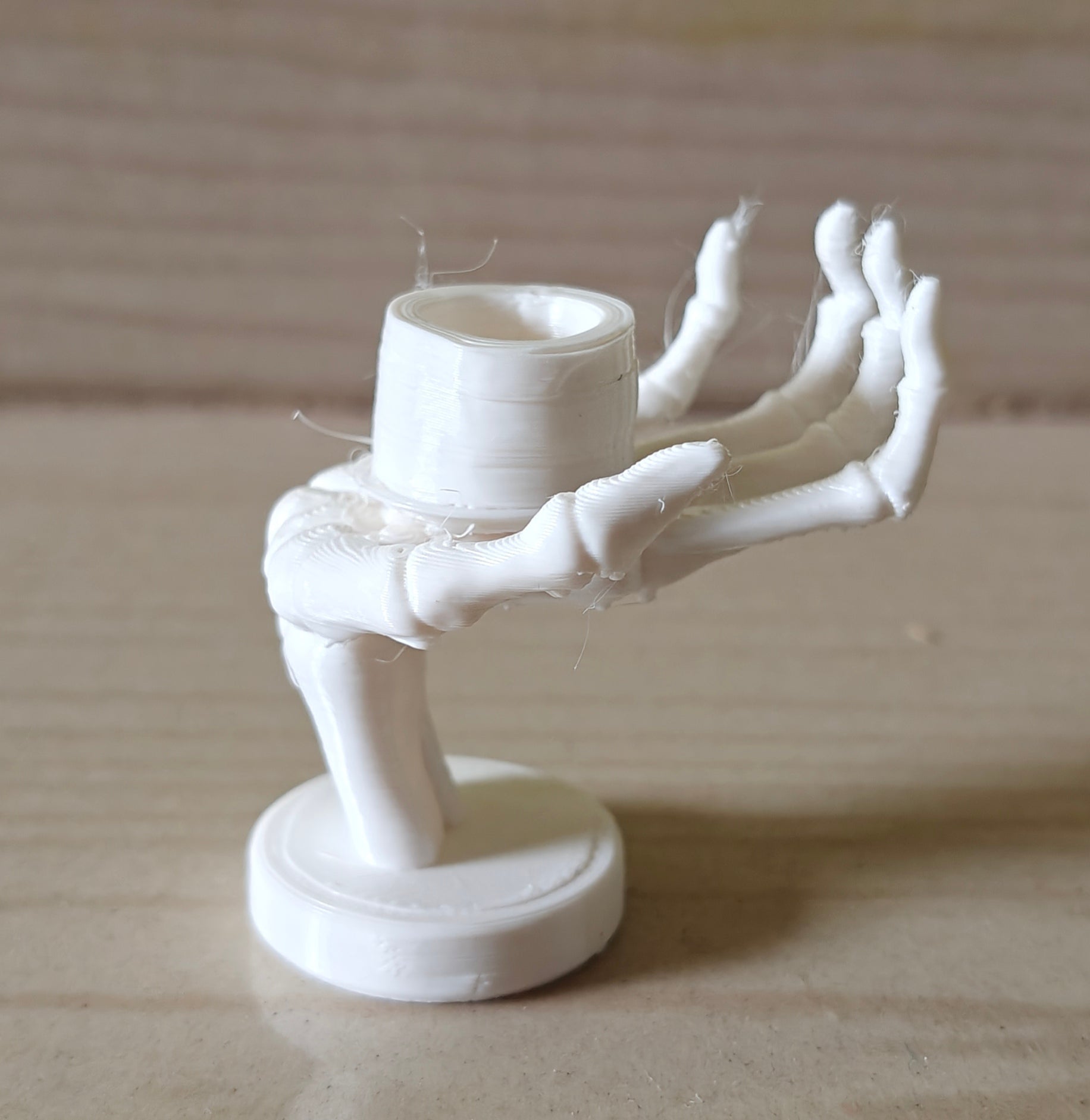 Anatomical Skeleton Hand Candle Holder | Gothic Home Decor | Unique Desk & Spooky Table Accessory | Tealight or Pillar Stand