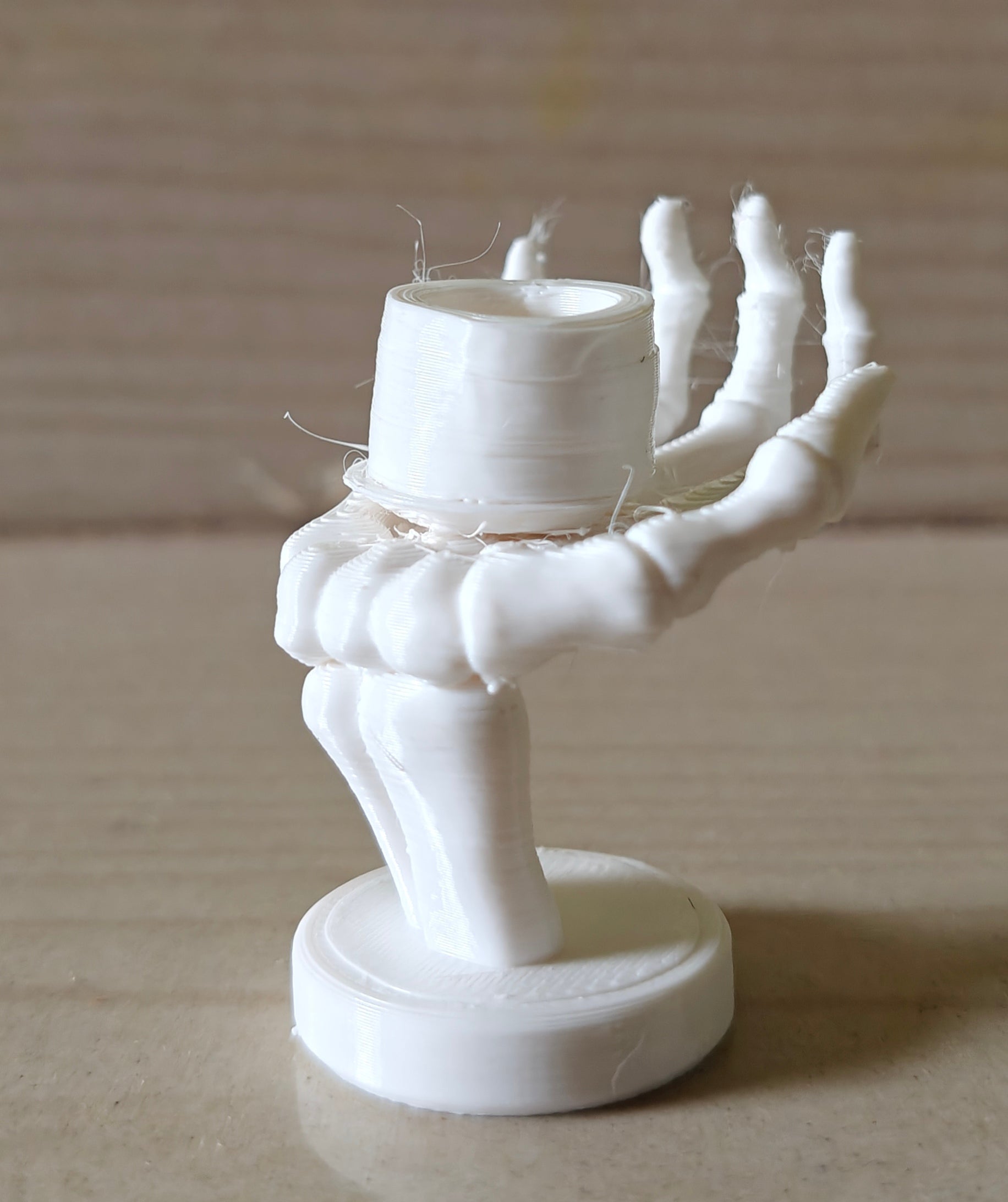 Anatomical Skeleton Hand Candle Holder | Gothic Home Decor | Unique Desk & Spooky Table Accessory | Tealight or Pillar Stand