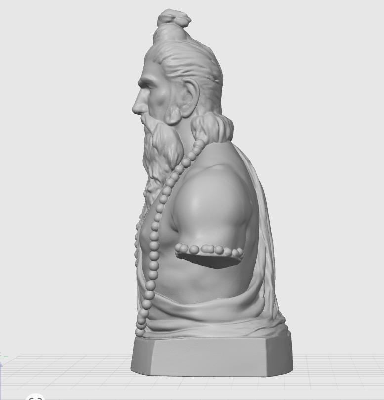 Sushruta Bust Statue – Father of Surgery, Indian Physician Sculpture (PLA+ Print)