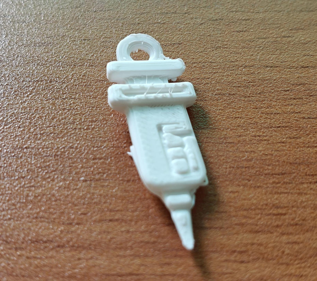 Flat Syringe Keychain | Medical PLA Accessory, Healthcare Gift