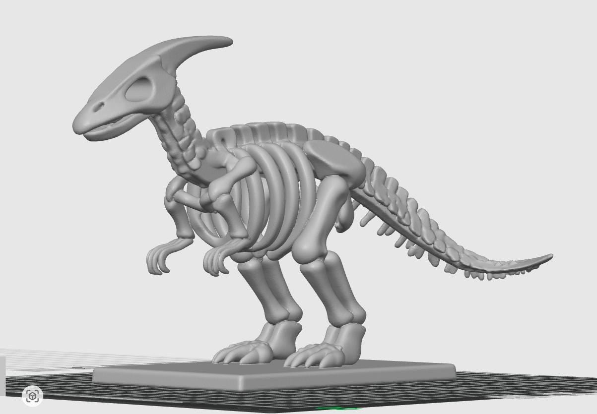Minimalist Parasaurolophus Skeletal Gift| Iconic Crested Dinosaur Sculpture | Paleontology Office Decor | Modern Museum-Style Collectible
