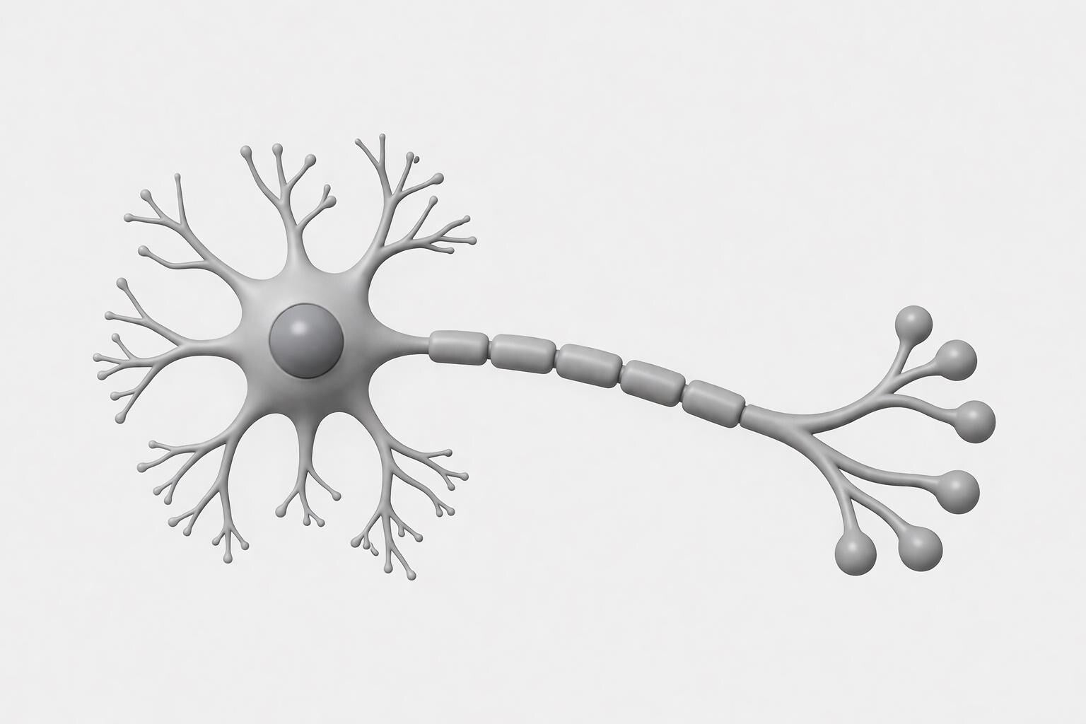Anatomical Human Neuron Model | Multipolar Nerve Cell Sculpture, Neuroscience Display