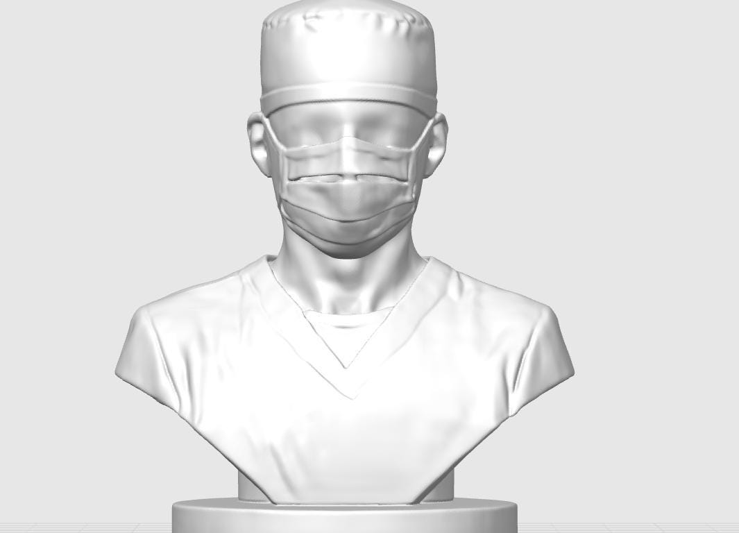 Miniature Surgeon Bust | Operative Professional Desk Decor | Surgical Specialist Sculpture | Residency & Fellowship Graduation Gift