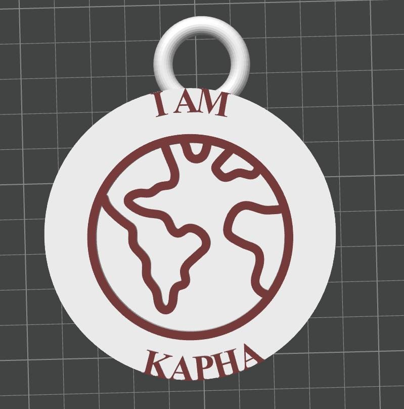 Custom Ayurvedic Kapha Dual-Tone Keychain | Wellness Professional ID Accessory | Personalized Dosha Personality Gift