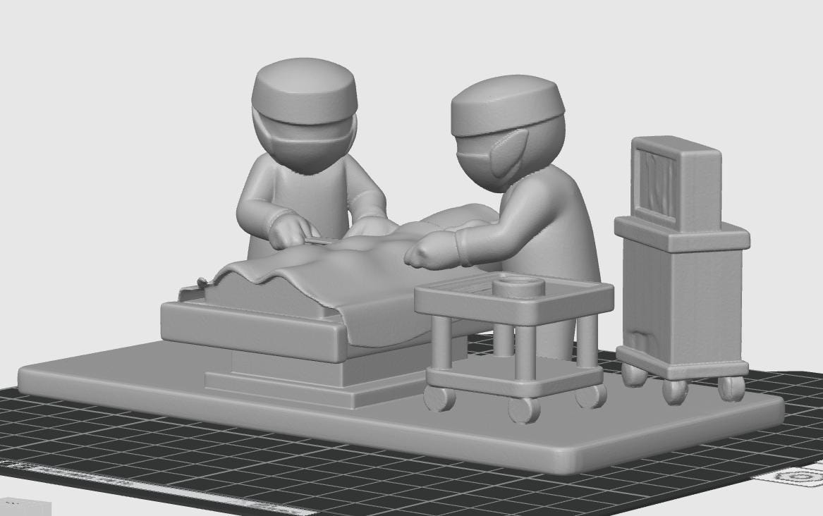 150mm Medical Specialty Diorama | Healthcare Scene Miniature | Professional Medical Gift