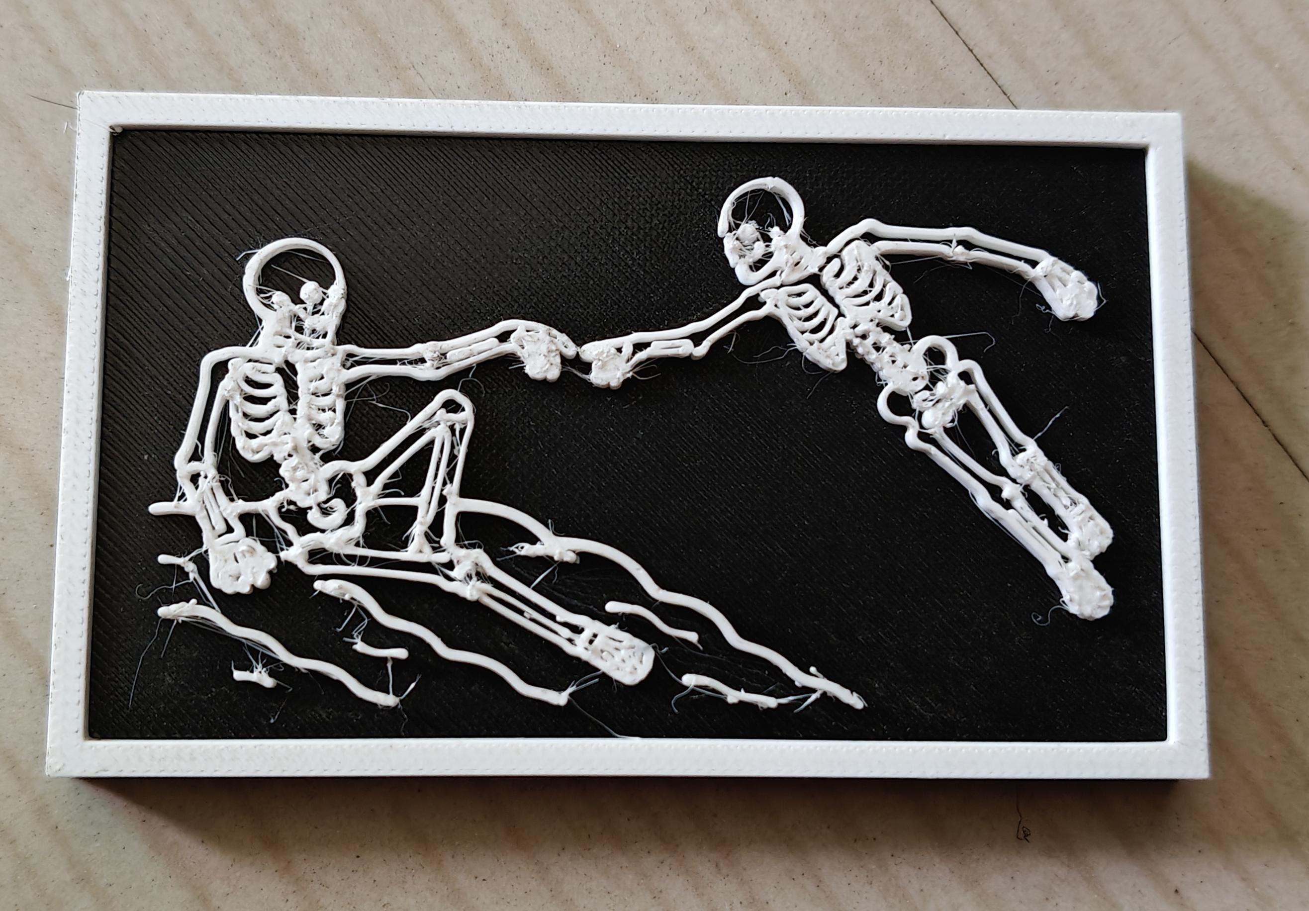 Skeleton Creation of Adam Desk Decor Plate | Macabre Renaissance Art, Gothic Gift