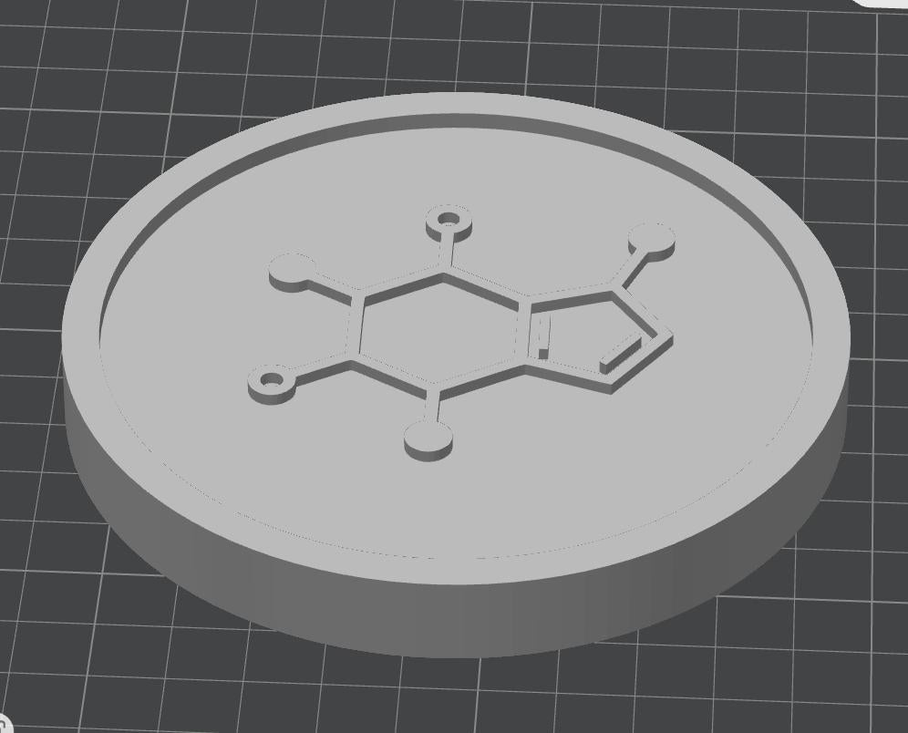 Caffiene Molecule Coaster Set | Pack of 5 | Engineers and Chemistry Professional Gifts