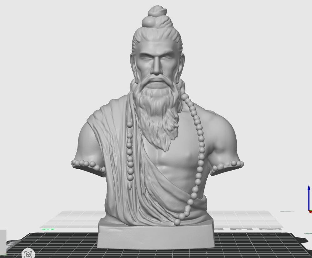 Sushruta Bust Statue – Father of Surgery, Indian Physician Sculpture (PLA+ Print)