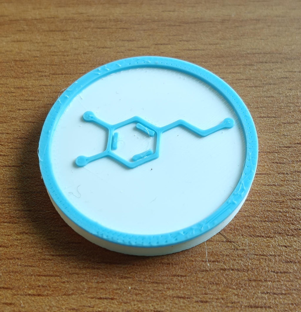 Dopamine Molecule Coaster Set | Pack of 5 | 100mm Heat-Resistant PETG
